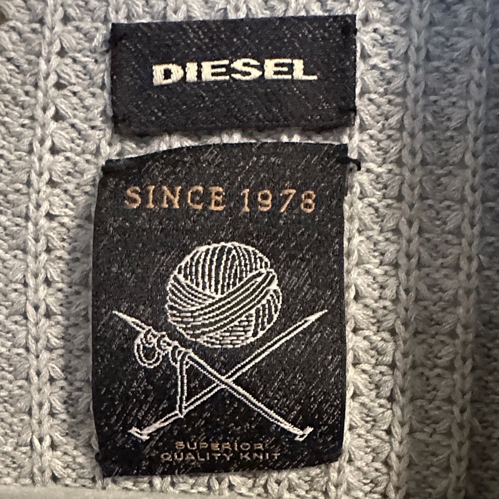 Deisel Grey And Blue Knit Jacket - image 2